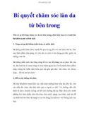 Bí quyết chăm sóc làn da từ bên trong