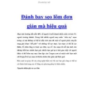 Đánh bay sẹo lõm đơn giản mà hiệu quả