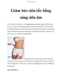 Giảm béo siêu tốc bằng sóng siêu âm