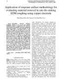 Application of response surface methodology for evaluating material removal in rate die-sinking EDM roughing using copper electrode