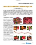 Chiết tách thành công lycopene từ quả gấc