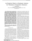 An empirical study on sentiment analysis for Vietnamese comparative sentences