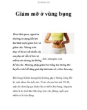 Giảm mỡ ở vùng bụng