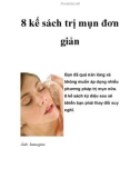 8 kế sách trị mụn đơn giản