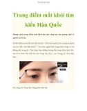 Trang điểm mắt khói tím kiểu Hàn Quốc