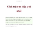 Cách trị mụn hiệu quả nhất