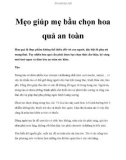 Mẹo giúp mẹ bầu chọn hoa quả an toàn