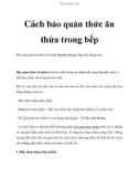 Cách bảo quản thức ăn thừa trong bếp