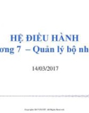 Bài giảng Hệ điều hành: Chương 7.1 - ThS. Phan Đình Duy