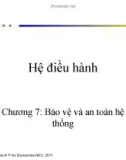 Bài giảng Hệ điều hành: Chương 7 - Đặng Minh Quân