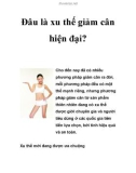 Đâu là xu thế giảm cân hiện đại?