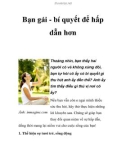 Bạn gái - bí quyết để hấp dẫn hơn