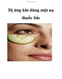 Dị ứng khi dùng mặt nạ thuốc bắc