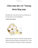 Chào mùa thu với 7 hương thơm lãng mạn