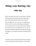 Đừng xem thường việc rửa tay