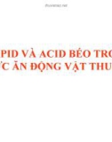 Bài giảng: LIPID VÀ ACID BÉO TRONG THỨC ĂN ĐỘNG VẬT THUỶ SẢN