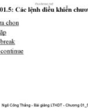 Bài giảng Lập trình hướng đối tượng (Object-Oriented Programming) - Chương 1-5: Các lệnh điều khiển chương trình