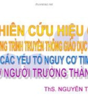 Nghiên cứu hiệu quả của chương trình truyền thông giáo dục sức khỏe trên các yếu tố nguy cơ tim mạch ở người trưởng thành