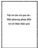 Nội soi tán sỏi qua da Một phương pháp điều trị sỏi thận hiệu quả