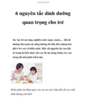 6 nguyên tắc dinh dưỡng quan trọng cho trẻ