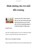 Dinh dưỡng cho trẻ tuổi đến trường