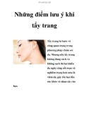 Những điểm lưu ý khi tẩy trang