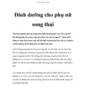 Dinh dưỡng cho phụ nữ song thai