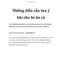 Những điều cần lưu ý khi cho bé ăn cá