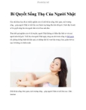 Bí Quyết Sống Thọ Của Người Nhật