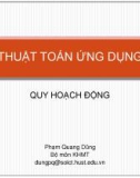 Bài giảng Thuật toán ứng dụng: Quy hoạch động