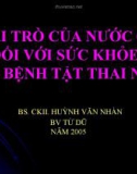 Bài giảng Vai trò của nước ối đối với sức khỏe và bệnh tật thai nhi - CKII.BS. Huỳnh Văn Nhàn