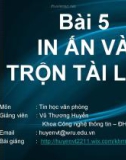 Bài giảng Tin học văn phòng: Bài 5 - Vũ Thương Huyền