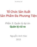 Bài giảng Tổ chức sản xuất sản phẩm đa phương tiện: Quản lý rủi ro - Nguyễn Anh Hào