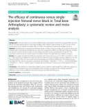 The efficacy of continuous versus singleinjection femoral nerve block in Total knee Arthroplasty: A systematic review and metaanalysis