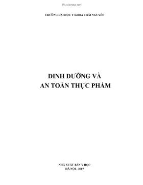 Dinh dưỡng và an toàn thực phẩm: Phần 1