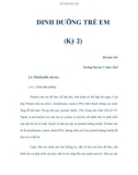 DINH DƯỠNG TRẺ EM (Kỳ 2)