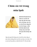 Chăm sóc trẻ trong mùa lạnh