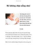 Bé không chịu uống sữa!