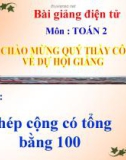 Bài giảng Phép cộng có tổng bằng 100 - Toán 2 - GV.Lê Văn Hải