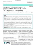 Comparison of local tumor control in patients with HCC treated with SBRT or TACE: A propensity score analysis