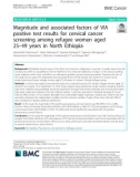 Magnitude and associated factors of VIA positive test results for cervical cancer screening among refugee women aged 25-49 years in North Ethiopia