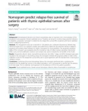 Nomogram predict relapse-free survival of patients with thymic epithelial tumors after surgery