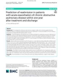 Prediction of readmission in patients with acute exacerbation of chronic obstructive pulmonary disease within one year after treatment and discharge