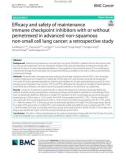 Efficacy and safety of maintenance immune checkpoint inhibitors with or without pemetrexed in advanced non-squamous non-small cell lung cancer: A retrospective study