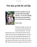 Nên làm gì khi Bé nói lắp