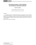 Vận dụng phương pháp thực nghiệm trong dạy học vật lý nhằm phát triển tư duy phản biện cho học sinh