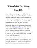 Bí Quyết Bắt Tay Trong Giao Tiếp