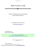 HOW TO GET A JOB Reveals 57 Tactics For Career Planning and Job Hunting Success Your Springboard