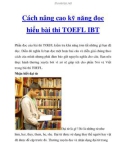 Cách nâng cao kỹ năng đọc hiểu bài thi TOEFL IBT