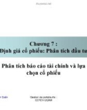 Chương 7 : Định giá cổ phiếu: Phân tích đầu tư Phân tích báo cáo tài chính và lựa chọn cổ phiếu